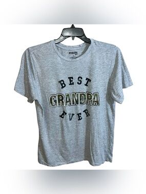 Mission Ridge Best Grandpa Ever Short Sleeve Shirt Men’s L Grey Black Camo